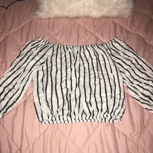 Stripped off the Shoulder Top
